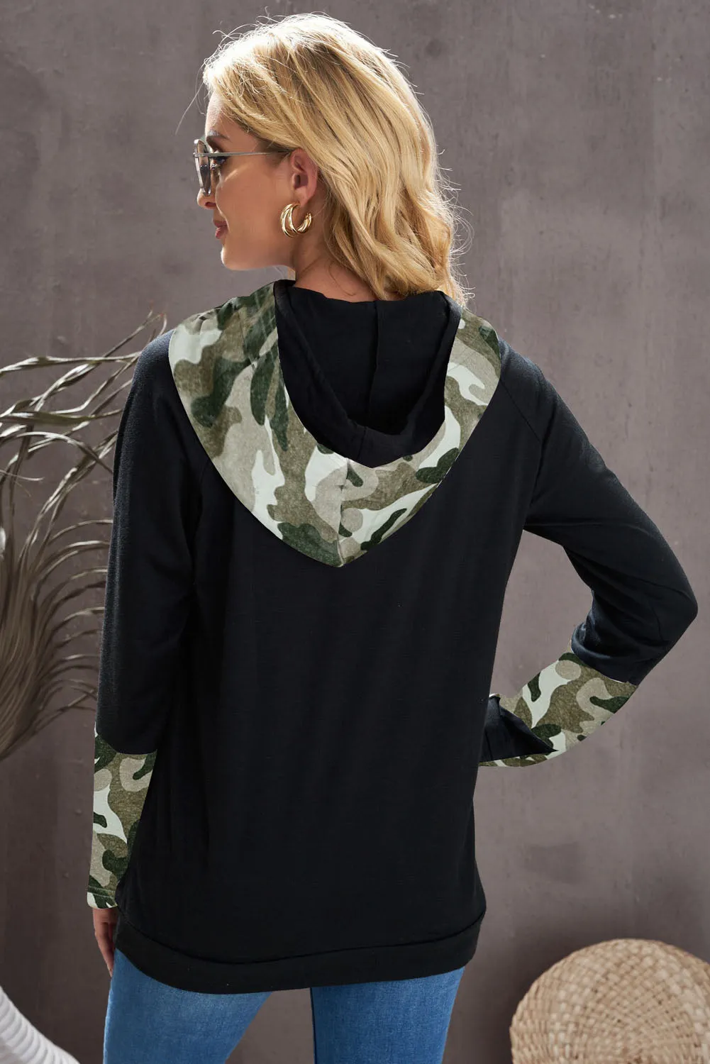 Double Hoods Thumb Hole Hoodie