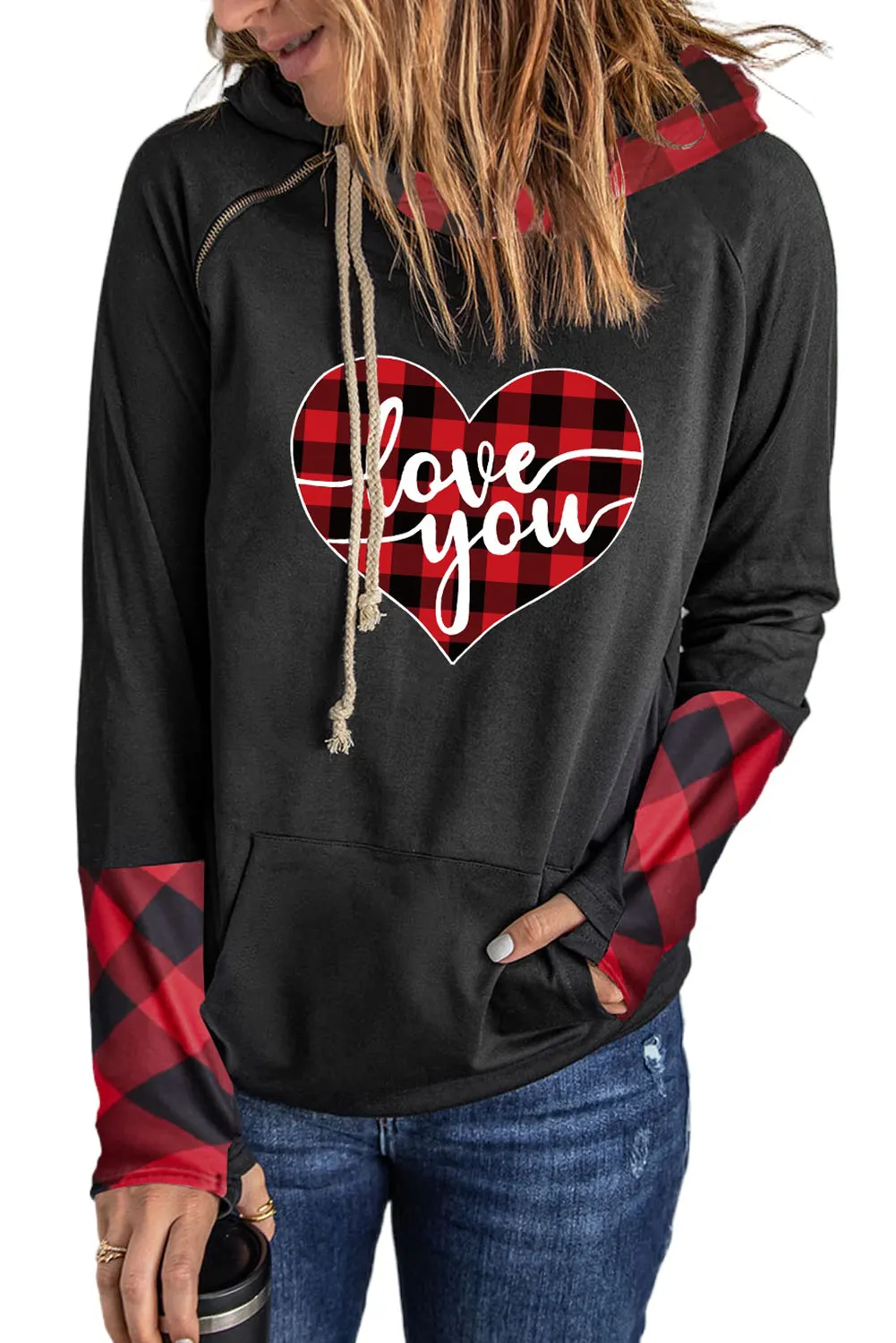Double Hoods Thumb Hole Hoodie