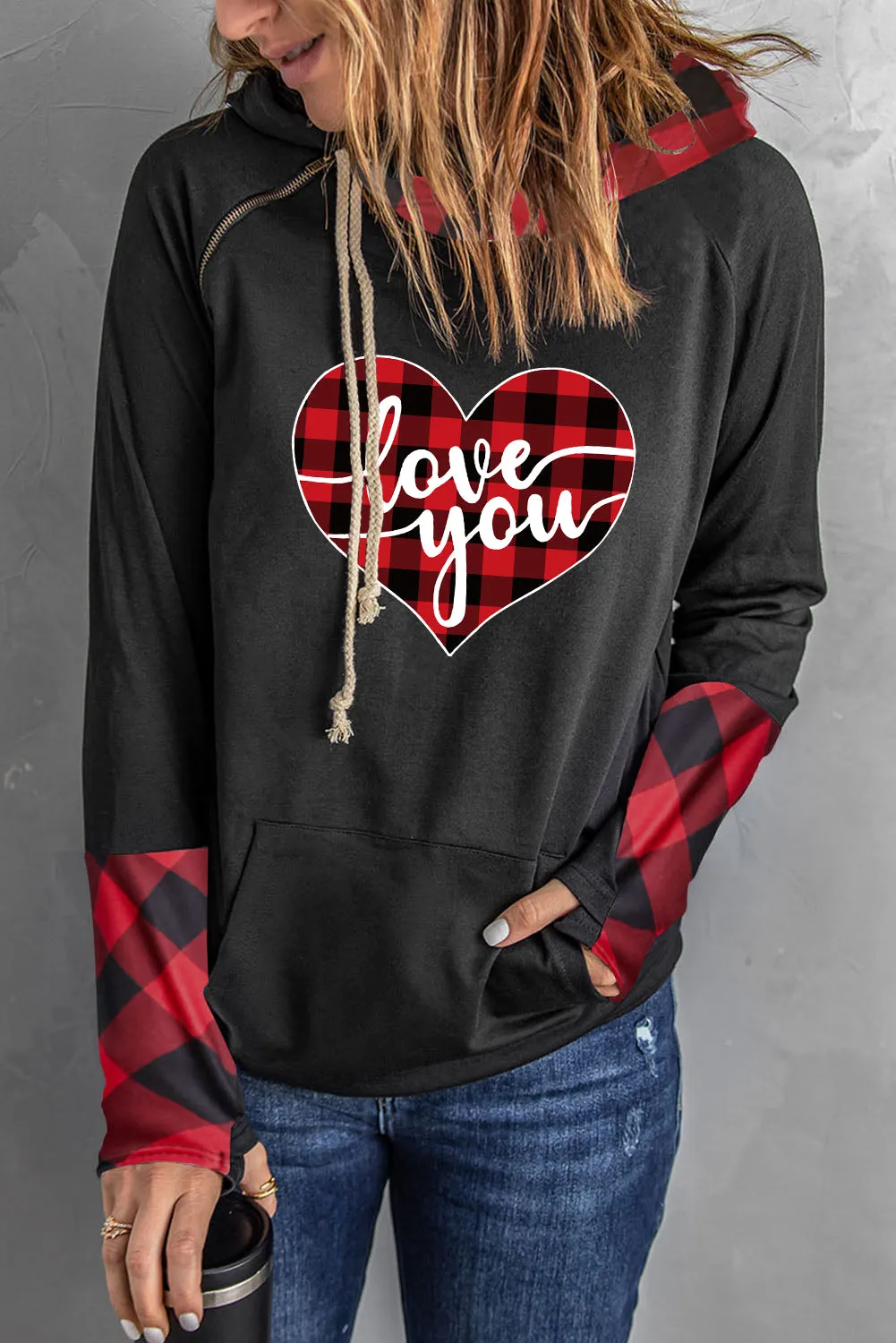 Double Hoods Thumb Hole Hoodie