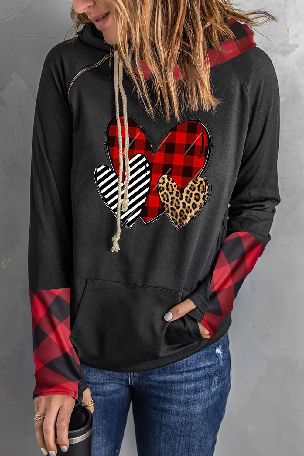 Double Hoods Thumb Hole Hoodie