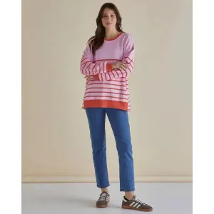 Easy Crew Sweat Pink Orange Stripe