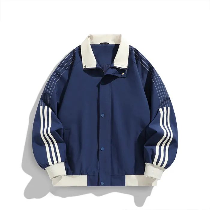 Easy-to-clean Men's Relaxed-fit Raincoat with Patchwork Design