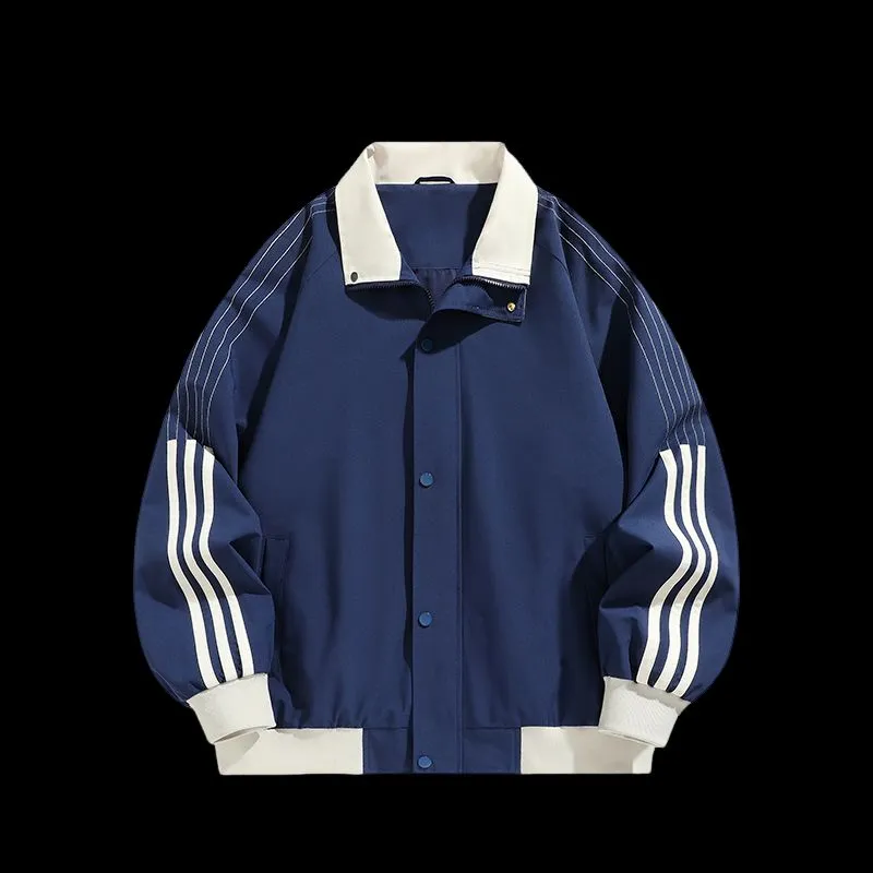 Easy-to-clean Men's Relaxed-fit Raincoat with Patchwork Design