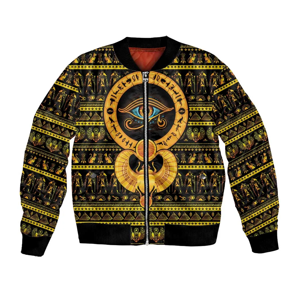 Egyptian God of The Sun Eye of Ra Bomber Jacket LT9