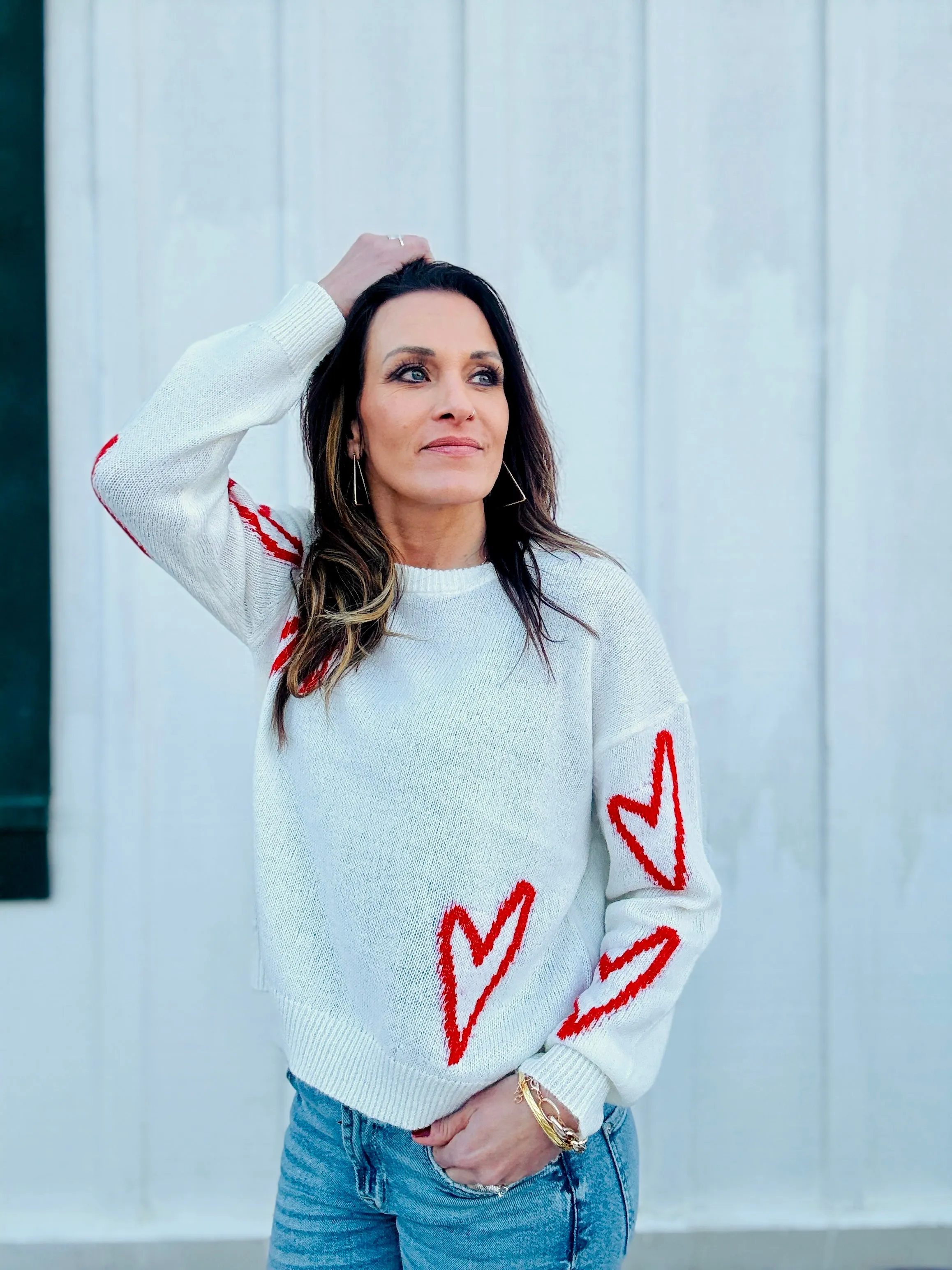 ELAN Jules Hearts Sweater