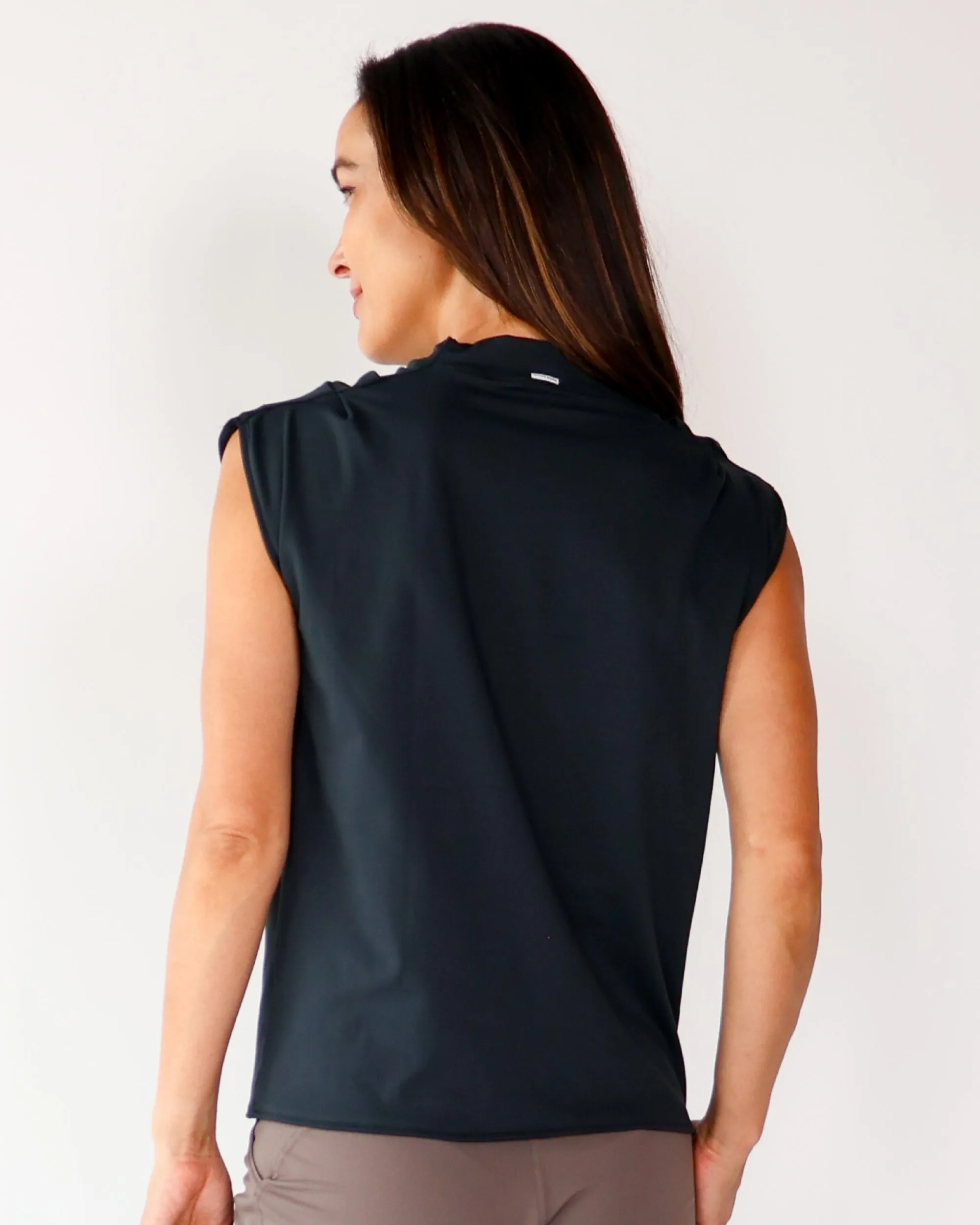 Elevated Cowl Tank in Manhattan Black