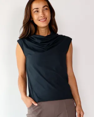Elevated Cowl Tank in Manhattan Black