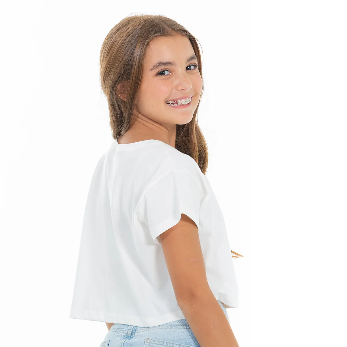 EMBROIDERED CROPPED T-SHIRT FOR GIRLS