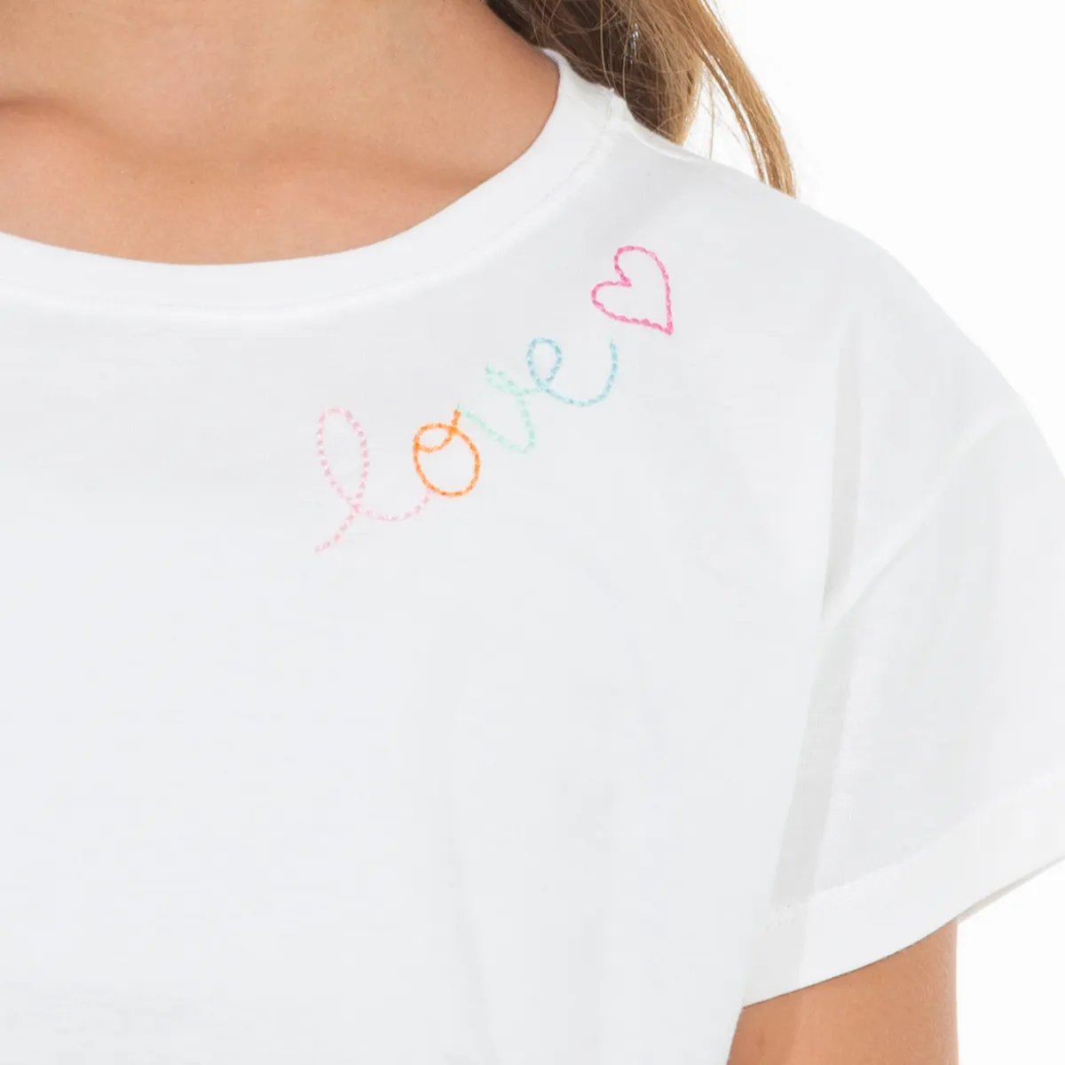 EMBROIDERED CROPPED T-SHIRT FOR GIRLS