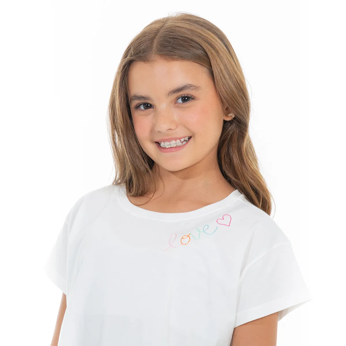 EMBROIDERED CROPPED T-SHIRT FOR GIRLS