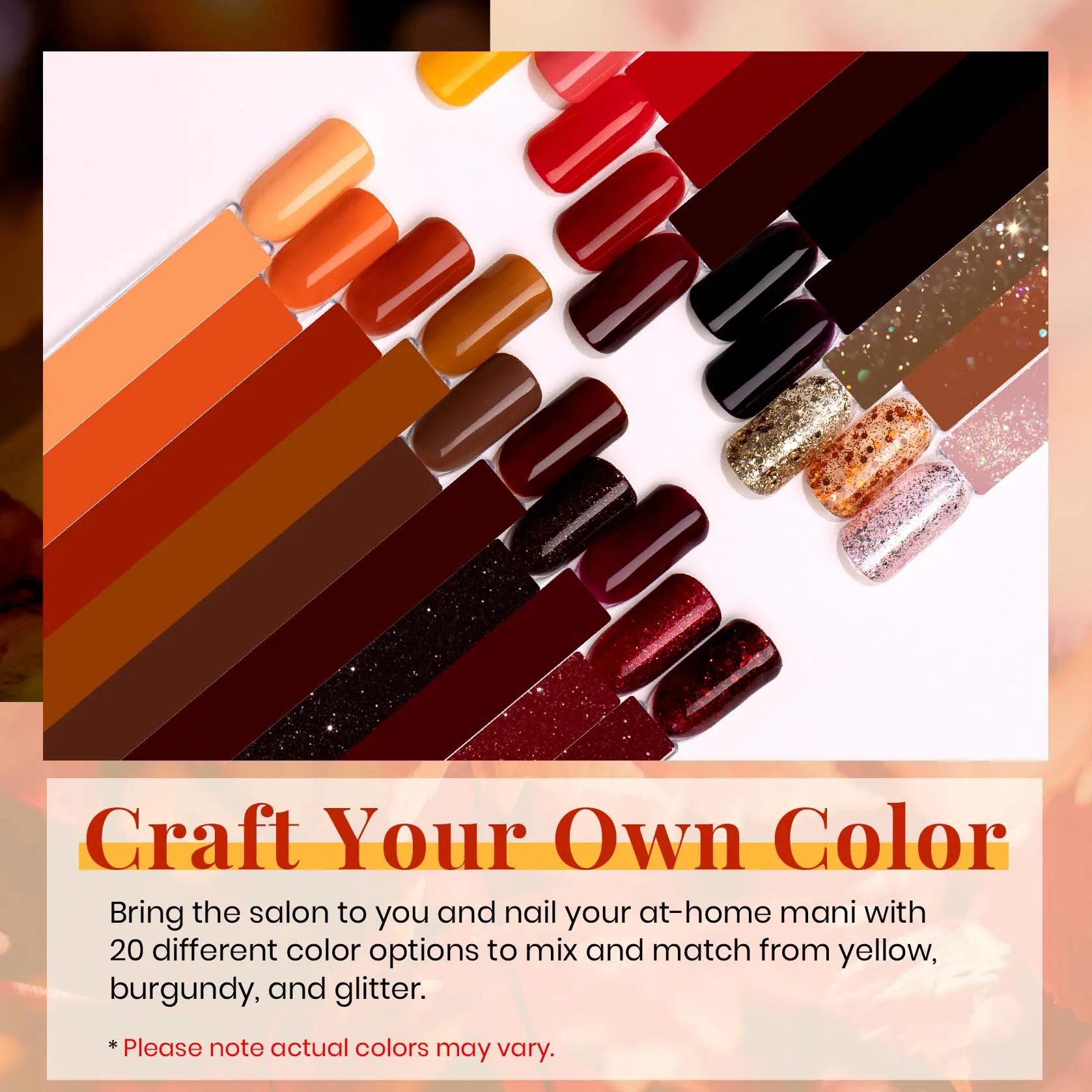 Fall Harvest - 20 Gel Colors Set with Top and Base Coat (5ml/Each)