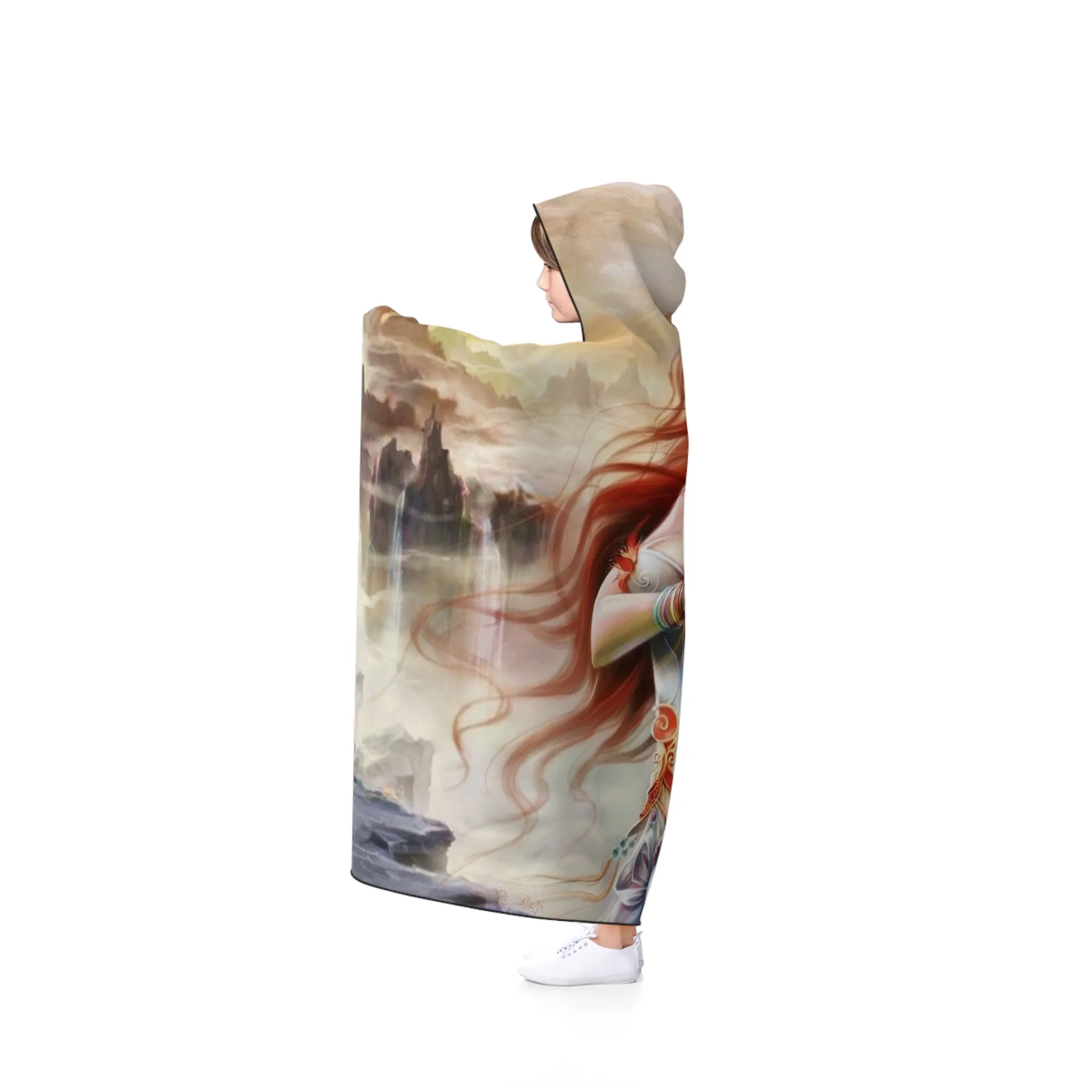 Fantasy Dragon Warrior Women Hooded Blanket