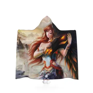 Fantasy Dragon Warrior Women Hooded Blanket