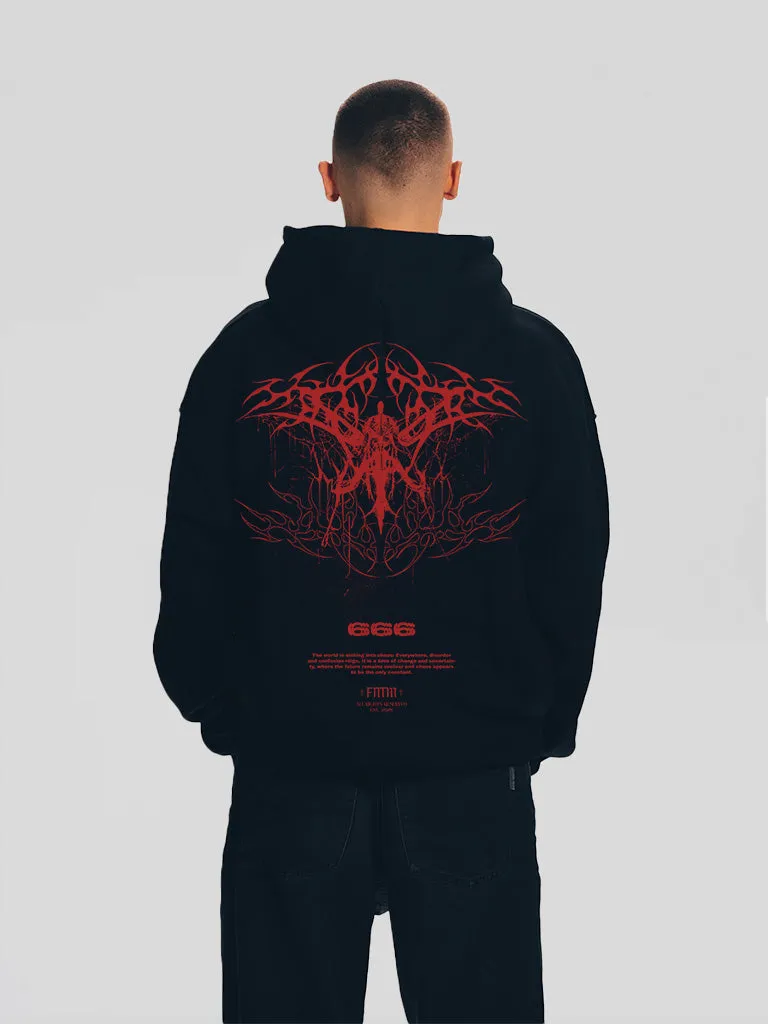 FANTOM 666 Red Oversized Hoodie