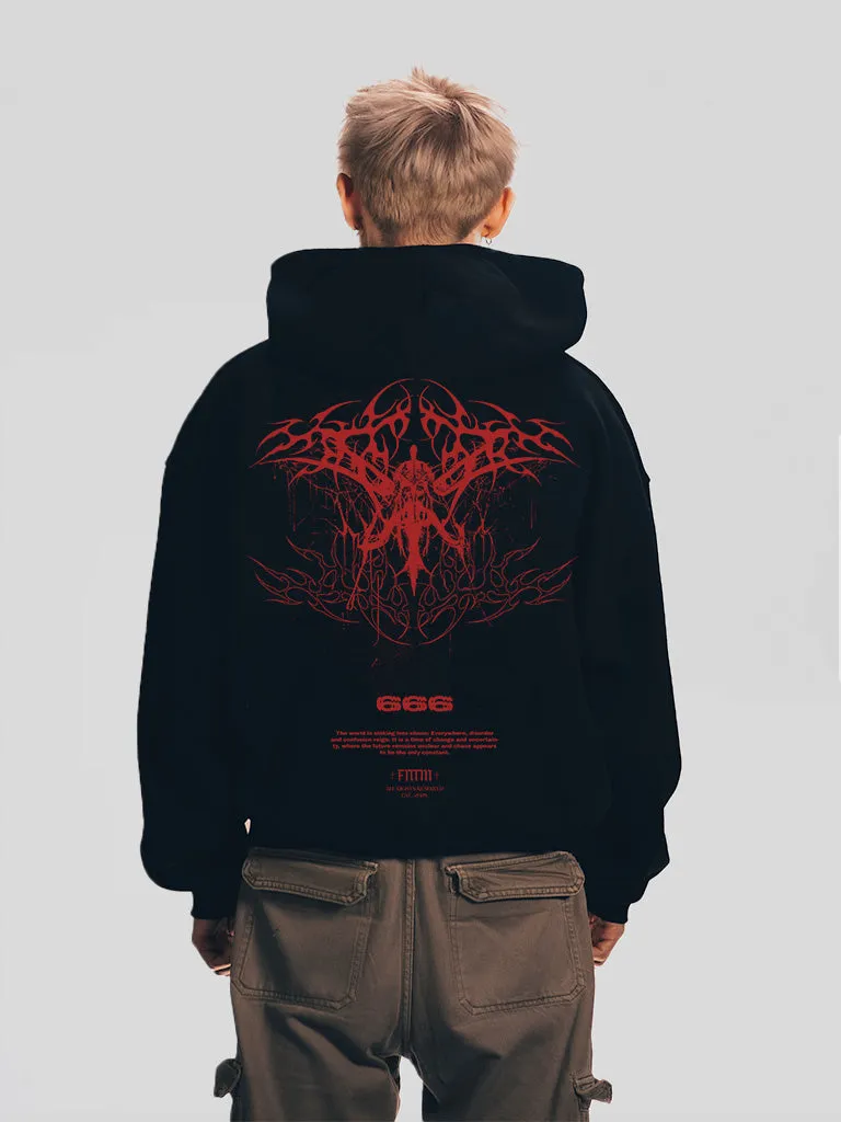 FANTOM 666 Red Oversized Hoodie