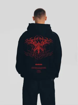 FANTOM 666 Red Oversized Hoodie
