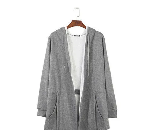 \Fashion Black Cloak Hooded Male Streetwear Hip Hop Long Hoodies Clothing Men Outerwear Cool Man