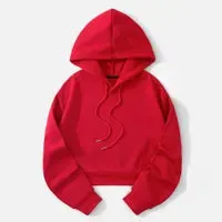 Fashionable Casual Sports Sweet Cool Style New Trend Clean Color Hooded Sixteen Short Hoodie