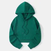 Fashionable Casual Sports Sweet Cool Style New Trend Clean Color Hooded Sixteen Short Hoodie