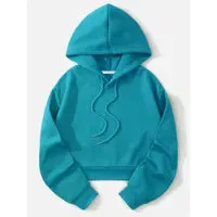 Fashionable Casual Sports Sweet Cool Style New Trend Clean Color Hooded Sixteen Short Hoodie