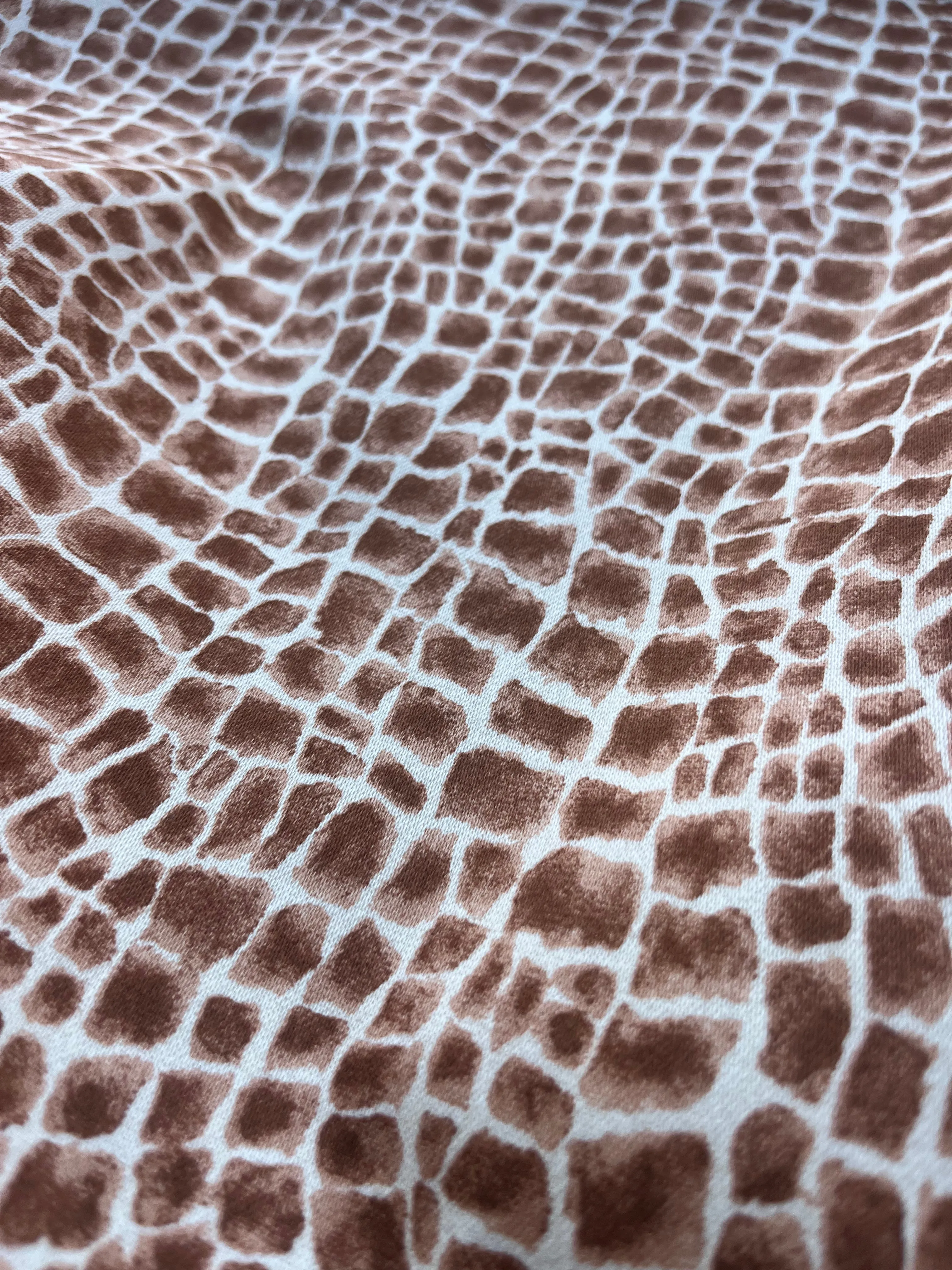 Fatima 011 cotton twill stretch with brown crocodile print