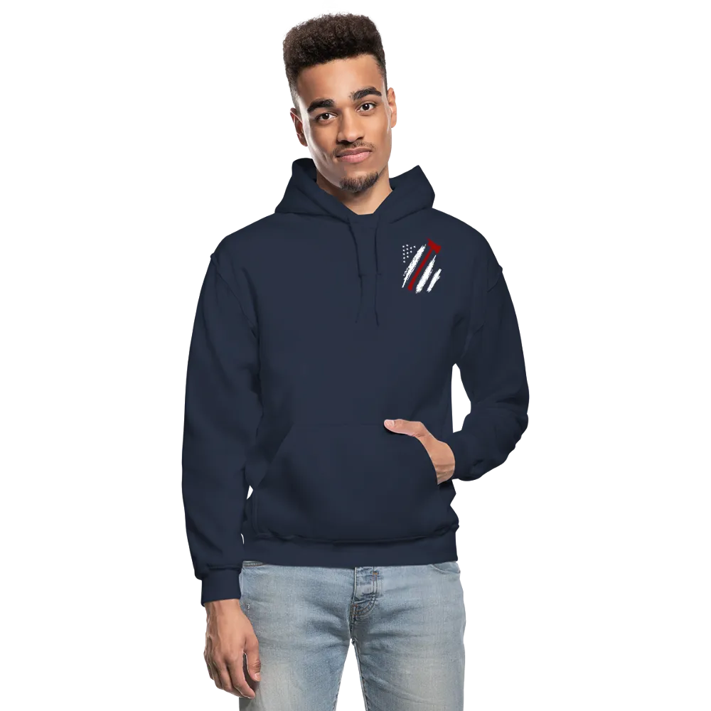 Firefighter Flag Axe Gildan Heavy Blend Adult Hoodie