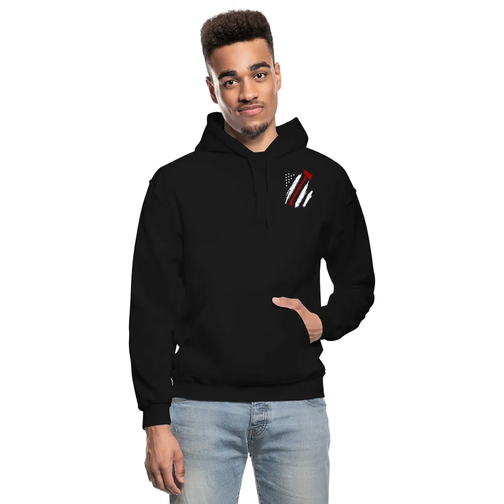 Firefighter Flag Axe Gildan Heavy Blend Adult Hoodie