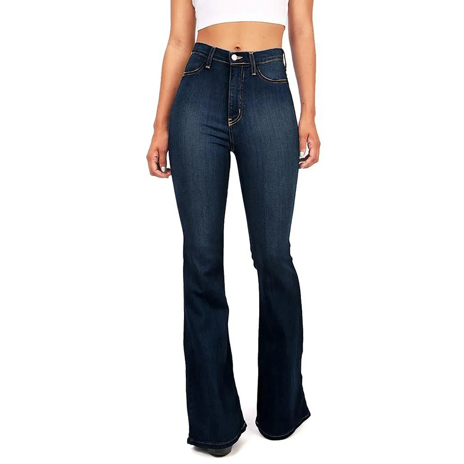 Flare jeans High Waist  Zipper Fly Skinny