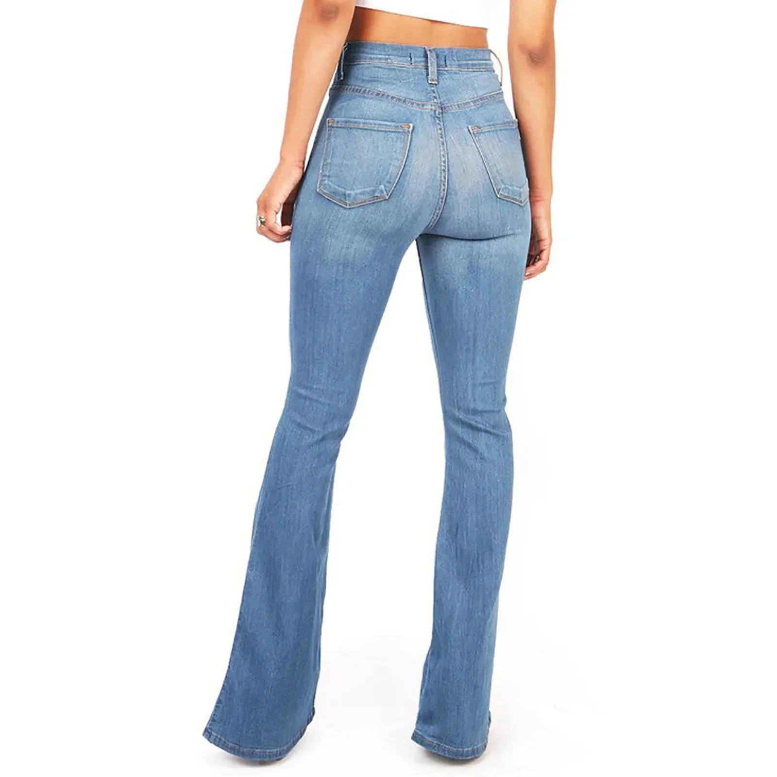Flare jeans High Waist  Zipper Fly Skinny