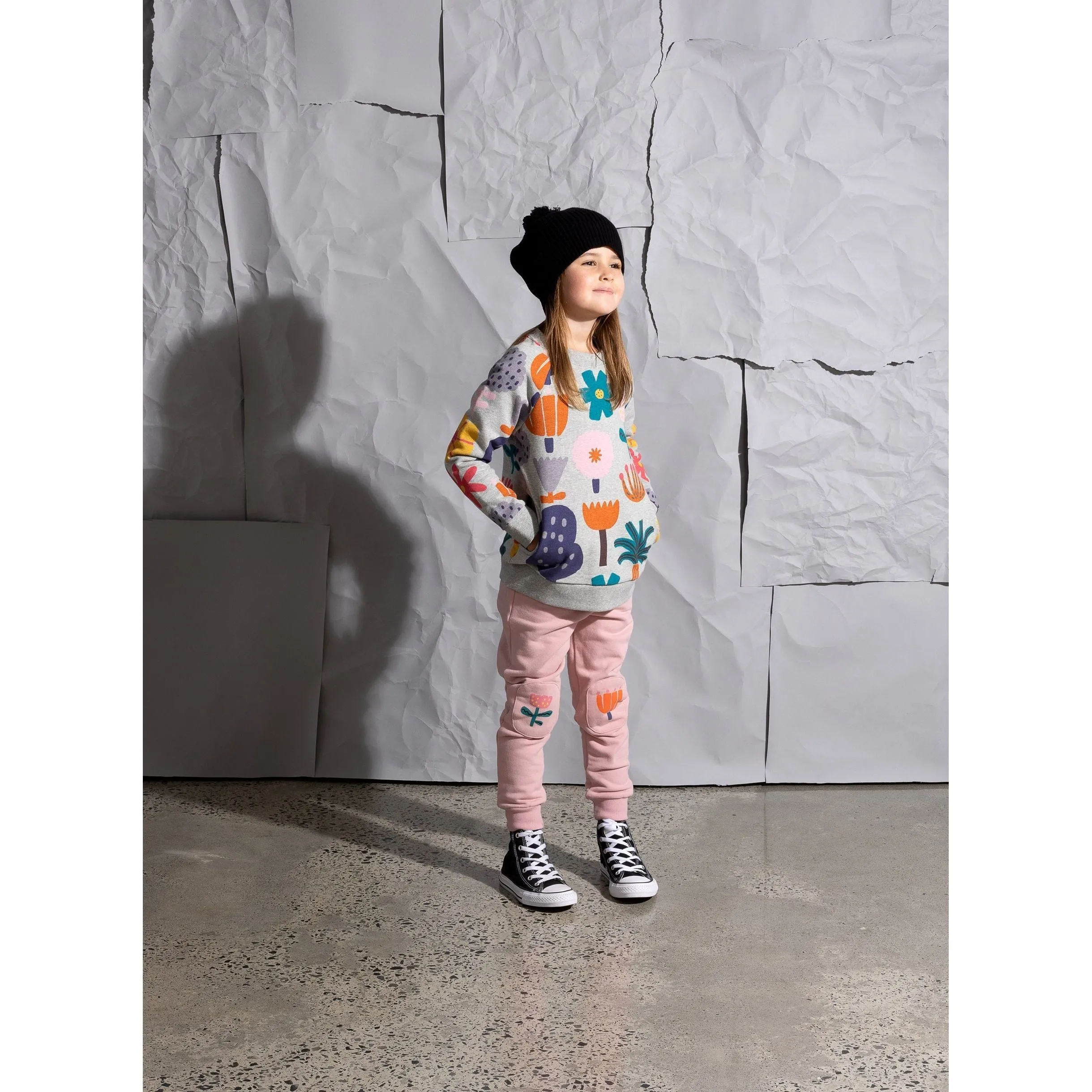 Floral Garden Furry Crew - Grey Marle