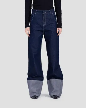Fold Up Straight Fit Jeans (3029) - Kava