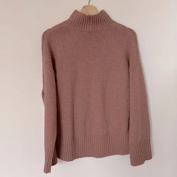Frame High/Low Wool Blend Sweater Rosewood Pink