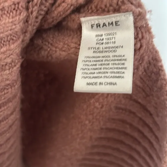 Frame High/Low Wool Blend Sweater Rosewood Pink