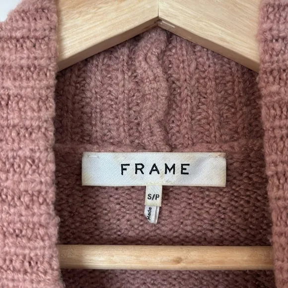 Frame High/Low Wool Blend Sweater Rosewood Pink