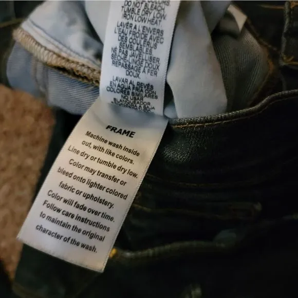 FRAME Denim Distressed 'Le Skinny de Jeanne' in Kings Hwy Medium Blue Jeans