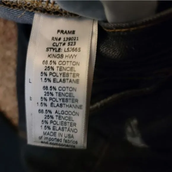 FRAME Denim Distressed 'Le Skinny de Jeanne' in Kings Hwy Medium Blue Jeans