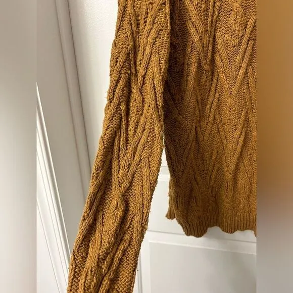 Free People S Isla Knit Sweater Grandpa Cozy Fisherman Bohemian