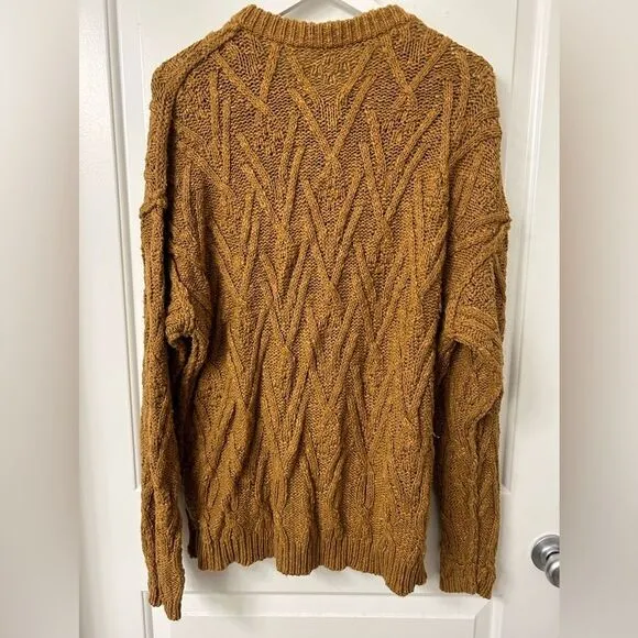 Free People S Isla Knit Sweater Grandpa Cozy Fisherman Bohemian