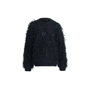 Furry Round Neck Sweatshirt
