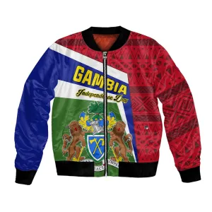 Gambia Independence Day Bomber Jacket with Coat of Arms and African Pattern LT01