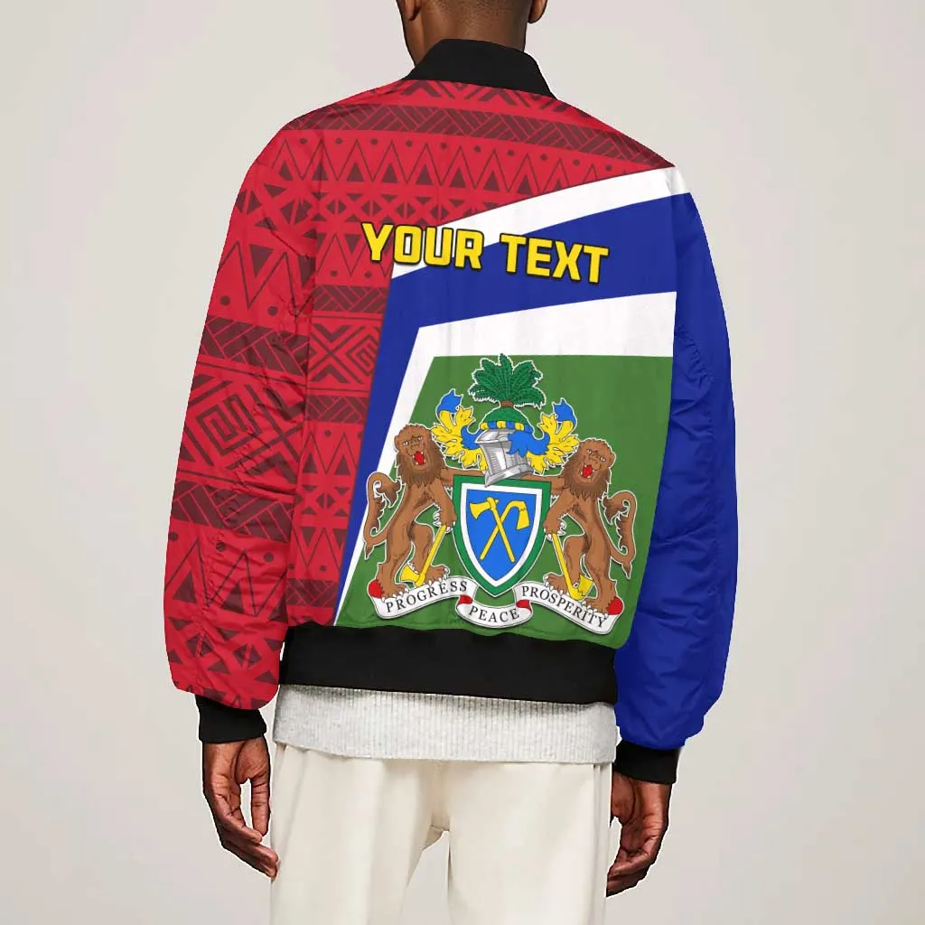 Gambia Independence Day Bomber Jacket with Coat of Arms and African Pattern LT01