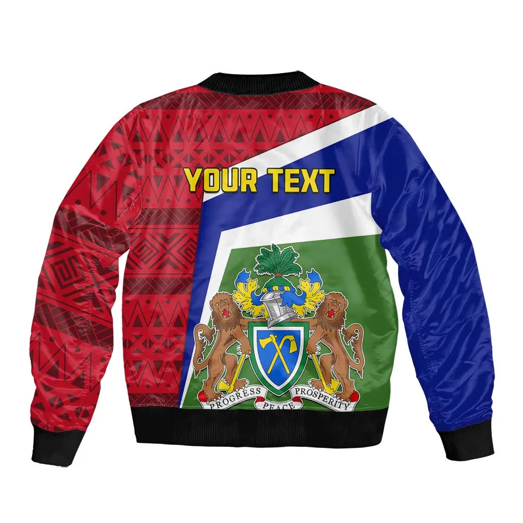 Gambia Independence Day Bomber Jacket with Coat of Arms and African Pattern LT01