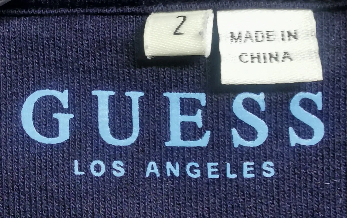 GIRL SIZE 2 YEARS - GUESS, Thick Navy Blue, Zippered Hoodie EUC B28