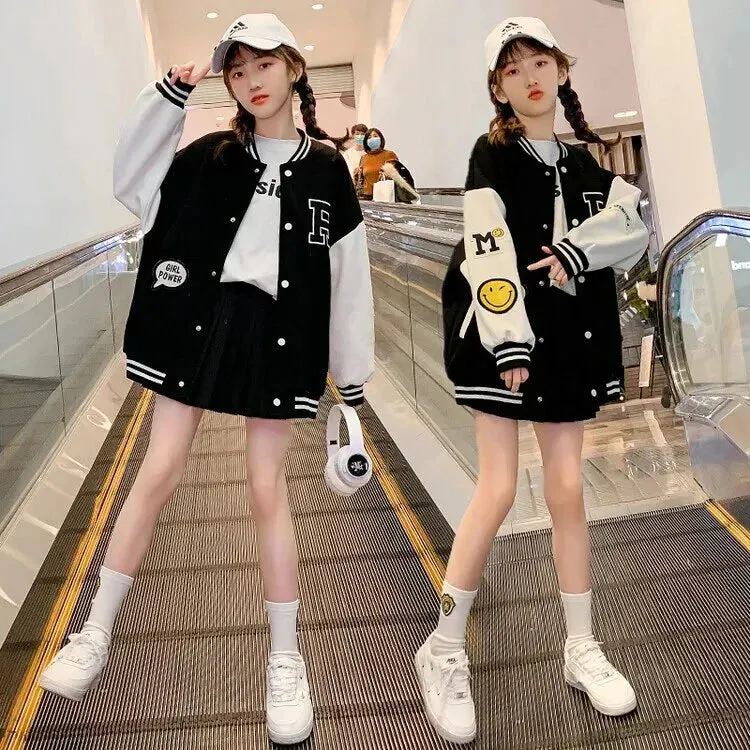 Girls' stylish Vivian varsity jacket