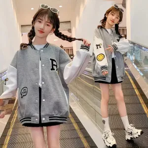 Girls' stylish Vivian varsity jacket