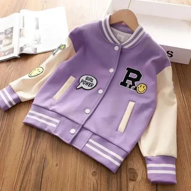 Girls' stylish Vivian varsity jacket