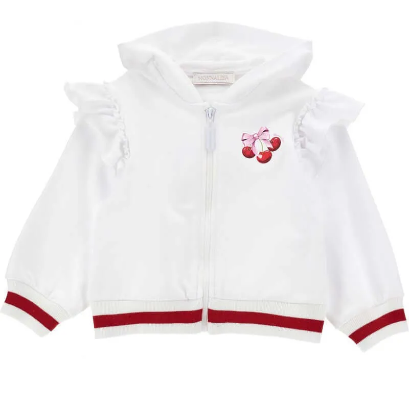 Girls Teddy Print Zip Up Hoodie