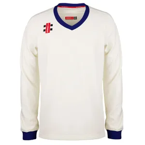 GN Pro Performance Cricket Sweater - Ivory/Navy Trim