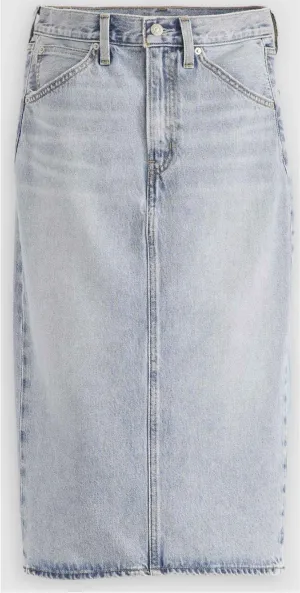 Gonna LEVI'S HR BACK SLIT Clean Hem 001VH-0001 - Denim chiaro