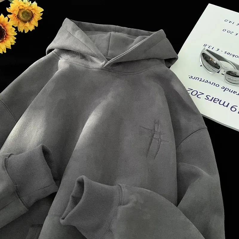 Gothic Vintage Suede Hoodie